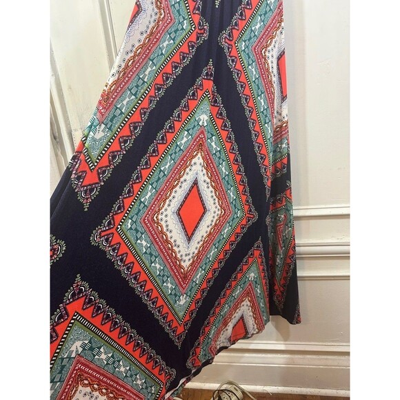 Maeve Maxi Dress Small Multicolor Geometric VNeck Cinched Waist Sleeveless Print - Picture 9 of 16